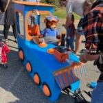 Contestant in teddy bear parade
